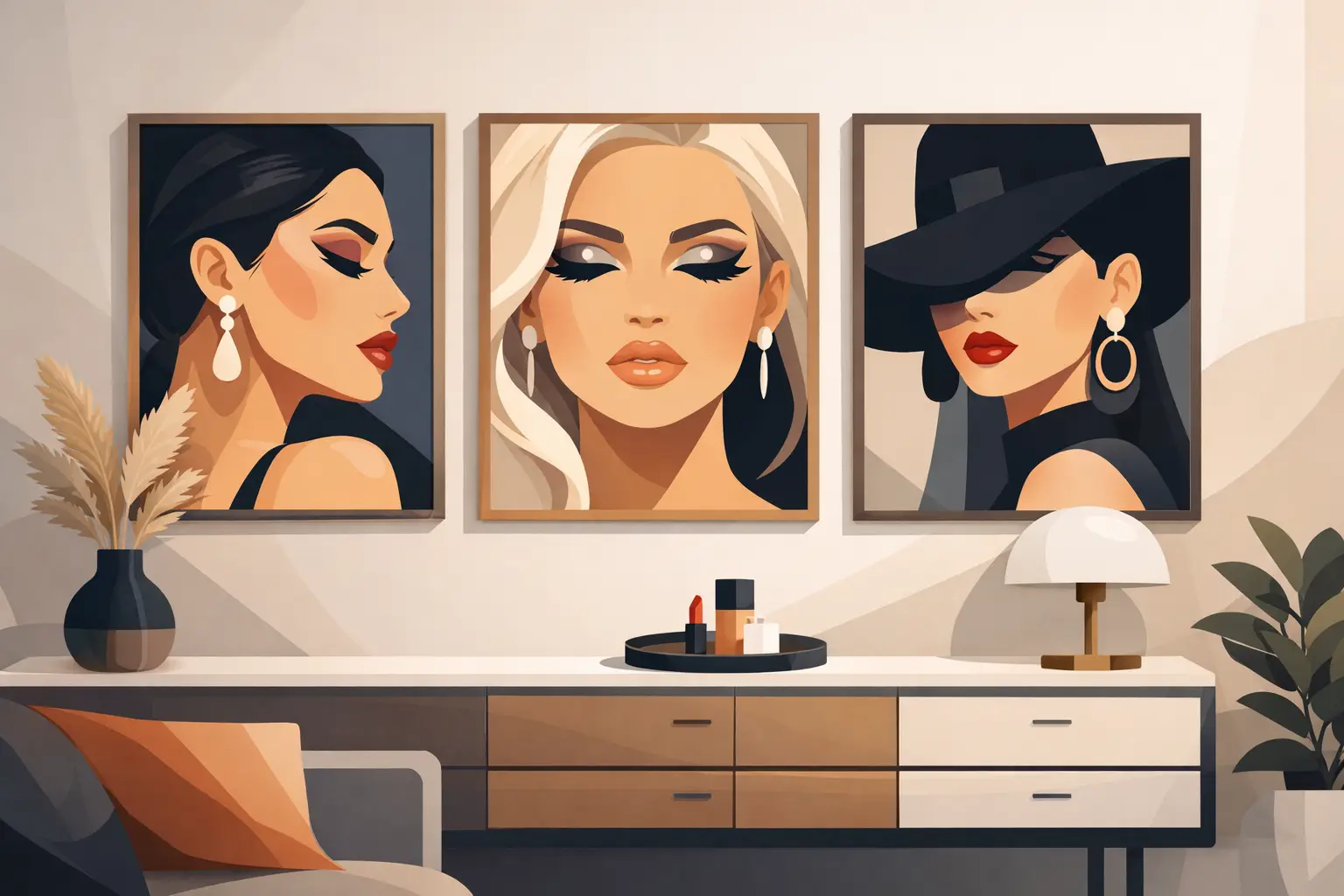 Glam Makeup Portrait Wall Art That Owns the Room