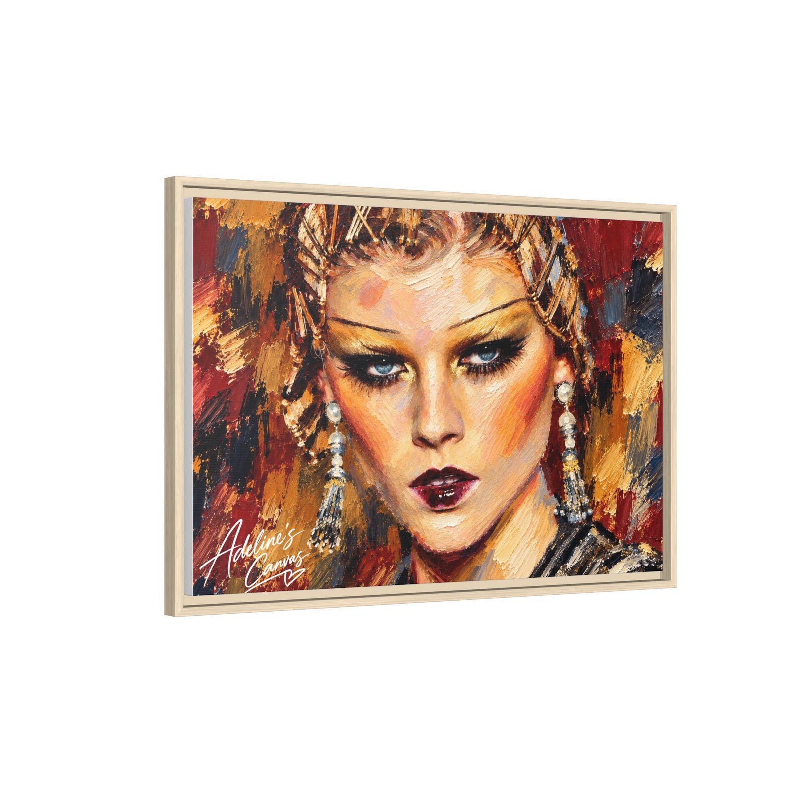 Framed Matte Canvas Art – Glamorous Woman Portrait - Image 11