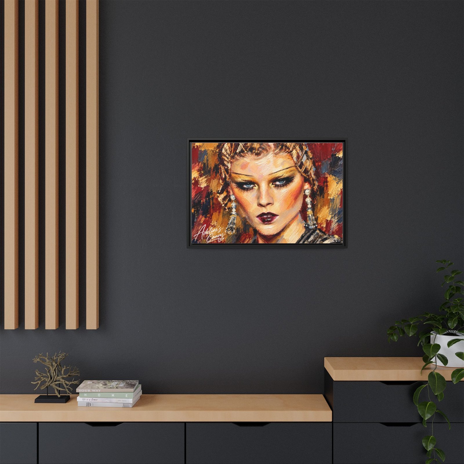 Framed Matte Canvas Art – Glamorous Woman Portrait - Image 8