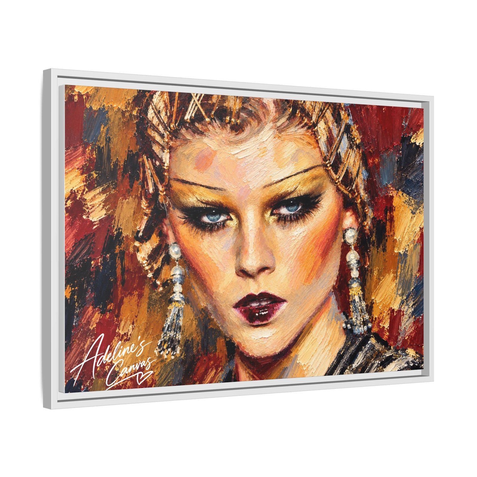 Framed Matte Canvas Art – Glamorous Woman Portrait - Image 13
