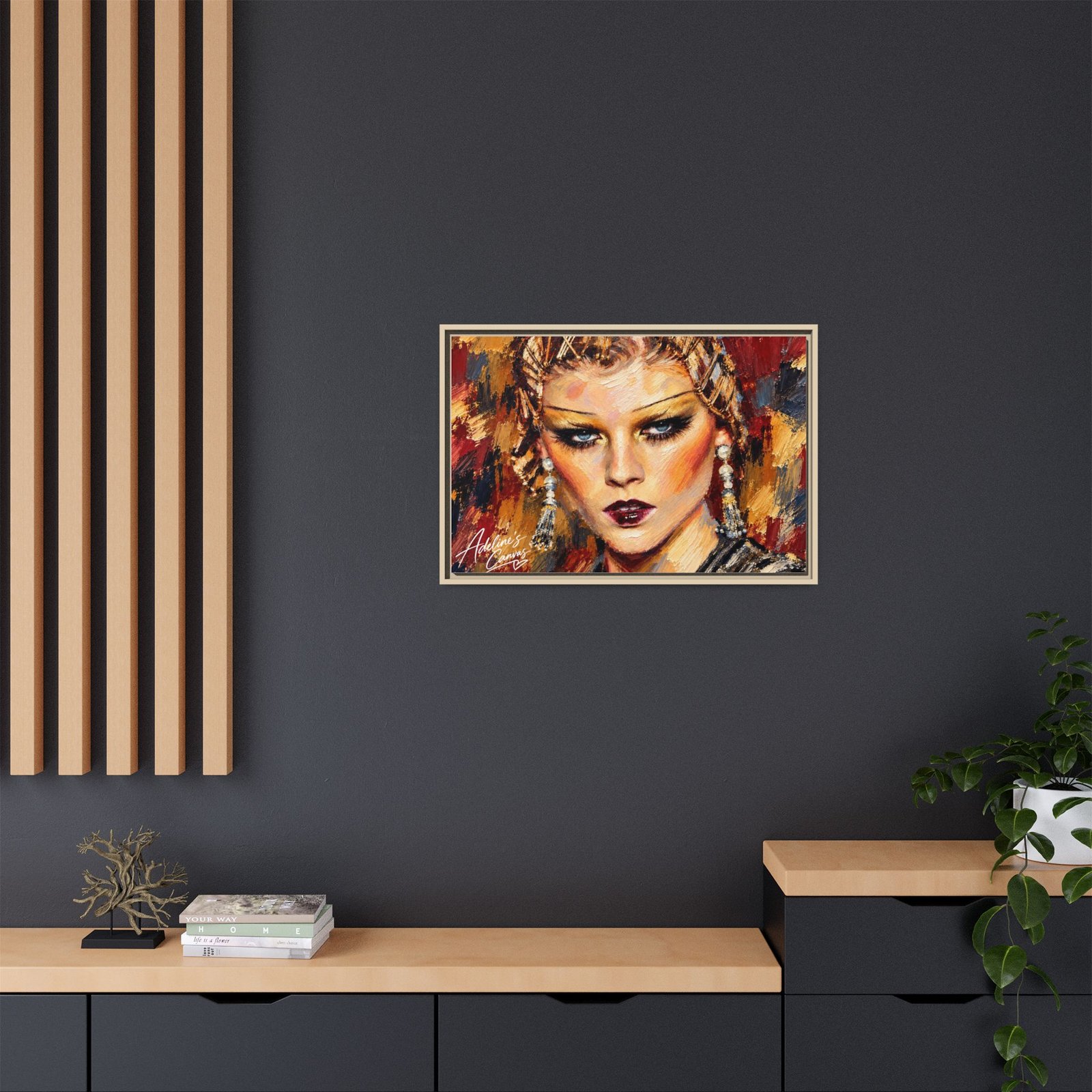 Framed Matte Canvas Art – Glamorous Woman Portrait - Image 12