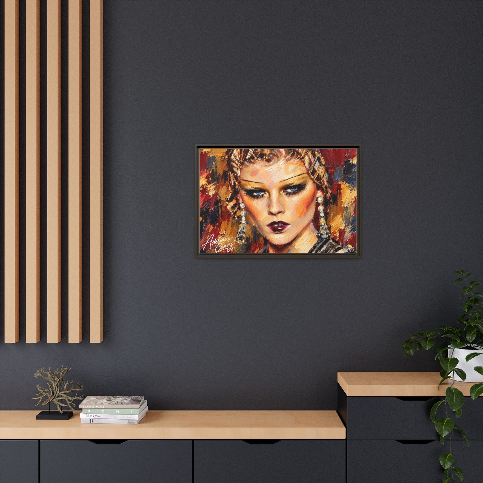 Framed Matte Canvas Art – Glamorous Woman Portrait - Image 10