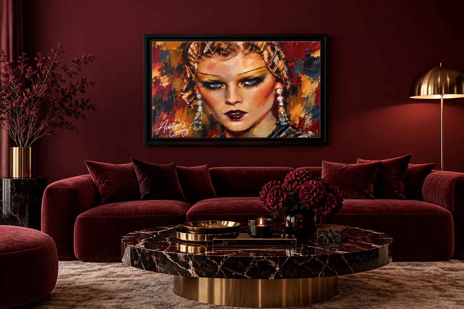 Framed Matte Canvas Art – Glamorous Woman Portrait - Image 5