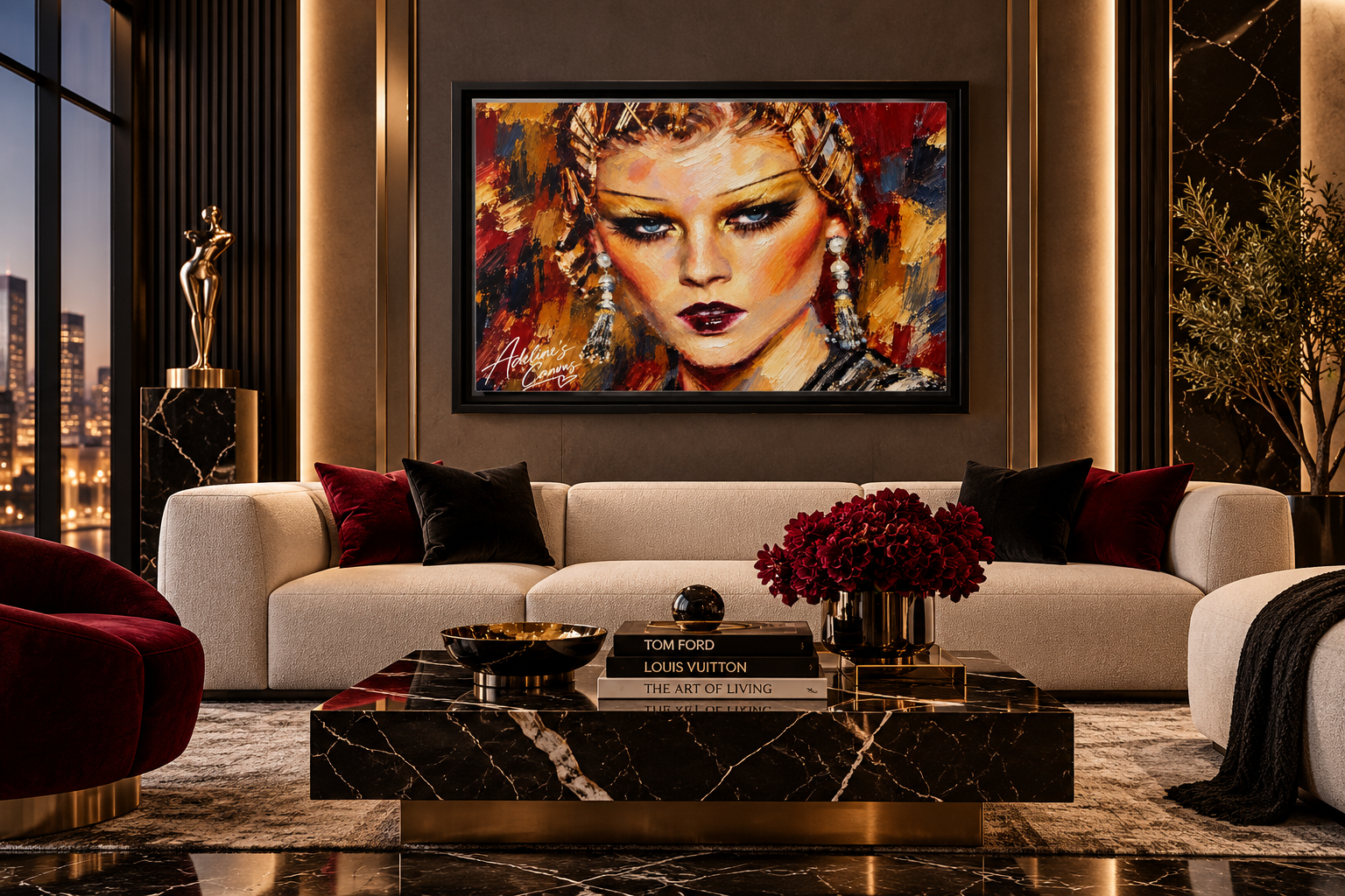 Framed Matte Canvas Art – Glamorous Woman Portrait - Image 6