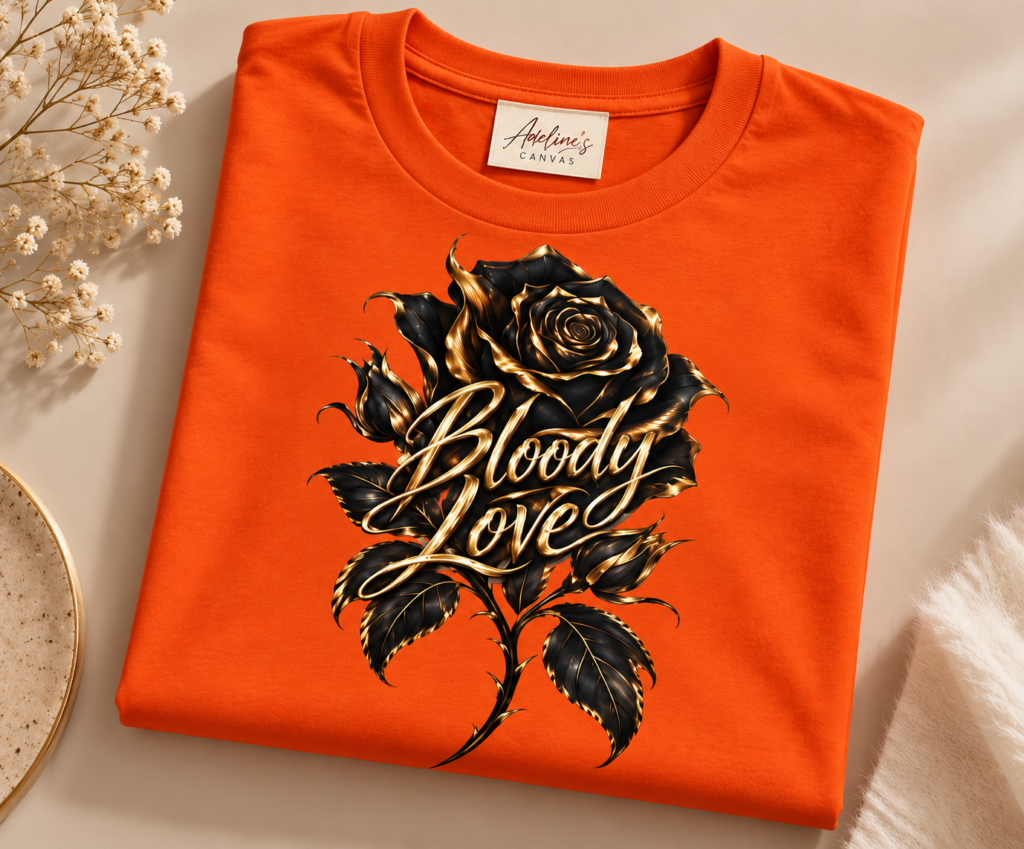 Bloody Love Rose Graphic Tee