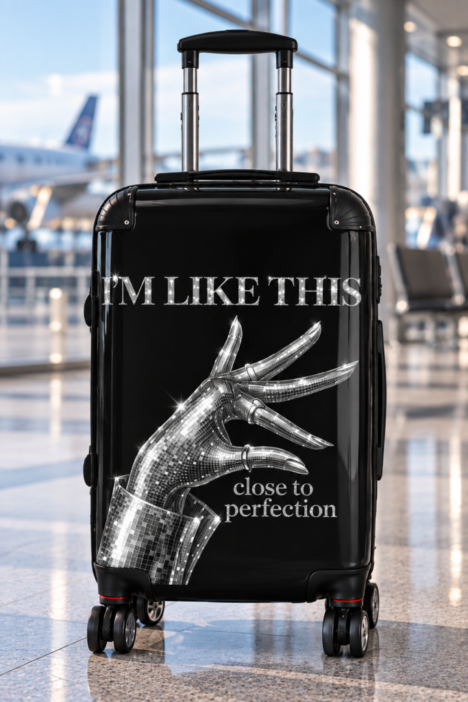 Suitcase — “I’m Like This (Close to Perfection)” Sparkle Hand Carry-On