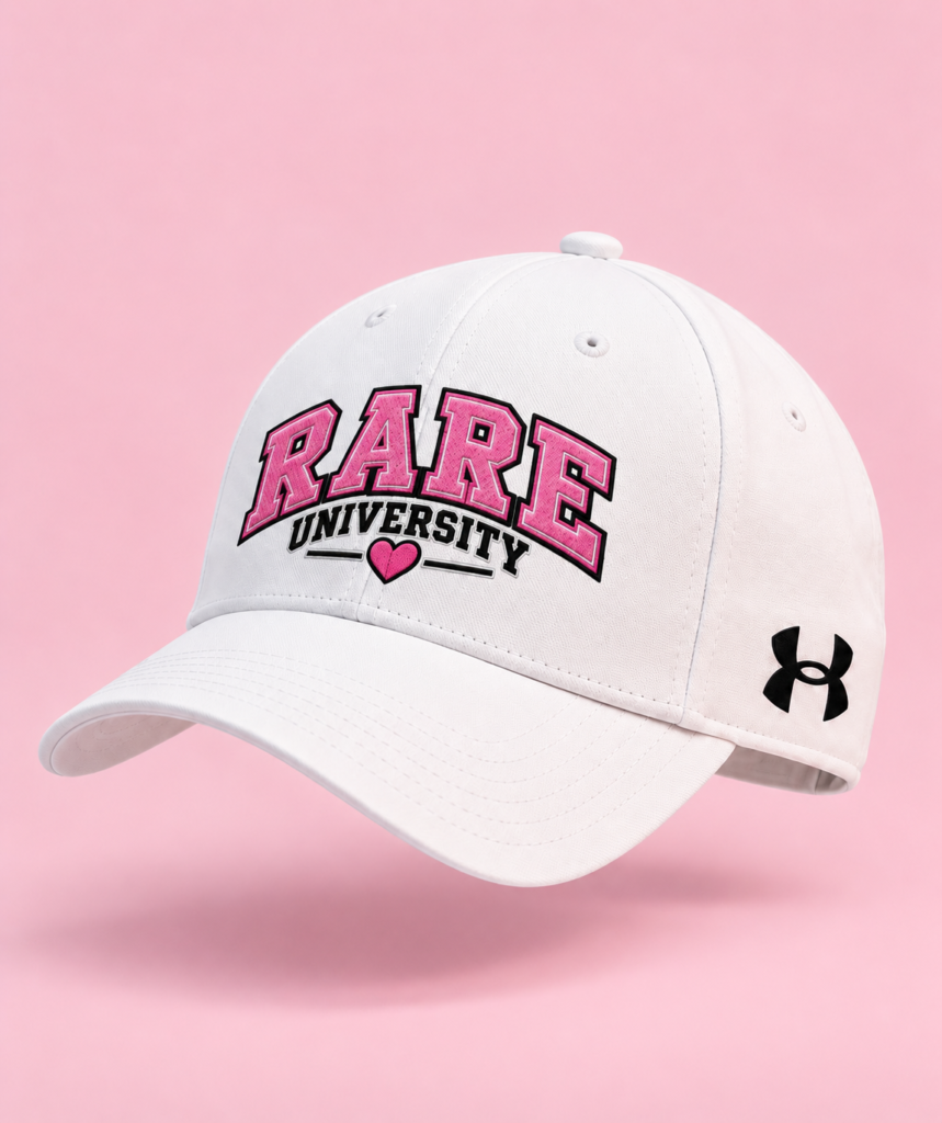 Rare University Pink Embroidered Baseball Cap