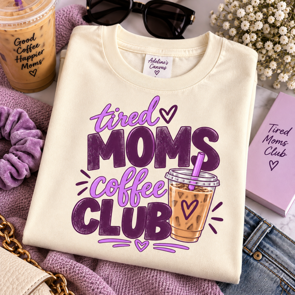 Tee — "Tired Moms Coffee Club" Graphic