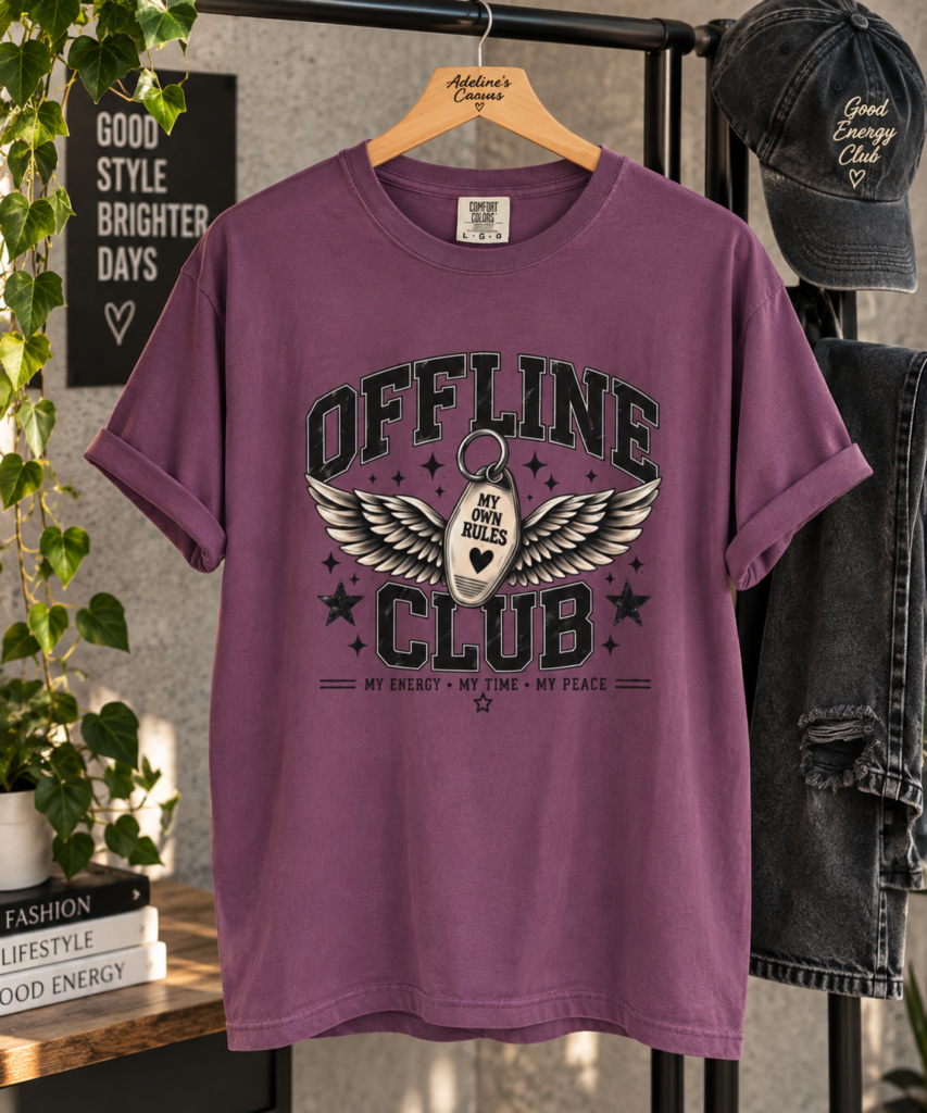 Offline Club Graphic T-Shirt — 'My Energy • My Time • My Peace'