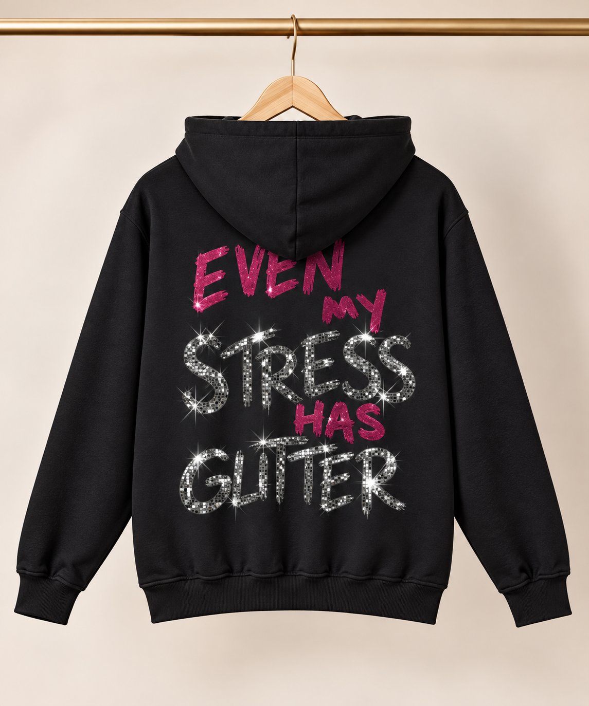 Even My Stress Has Glitter Lip Drip Hoodie - Image 6