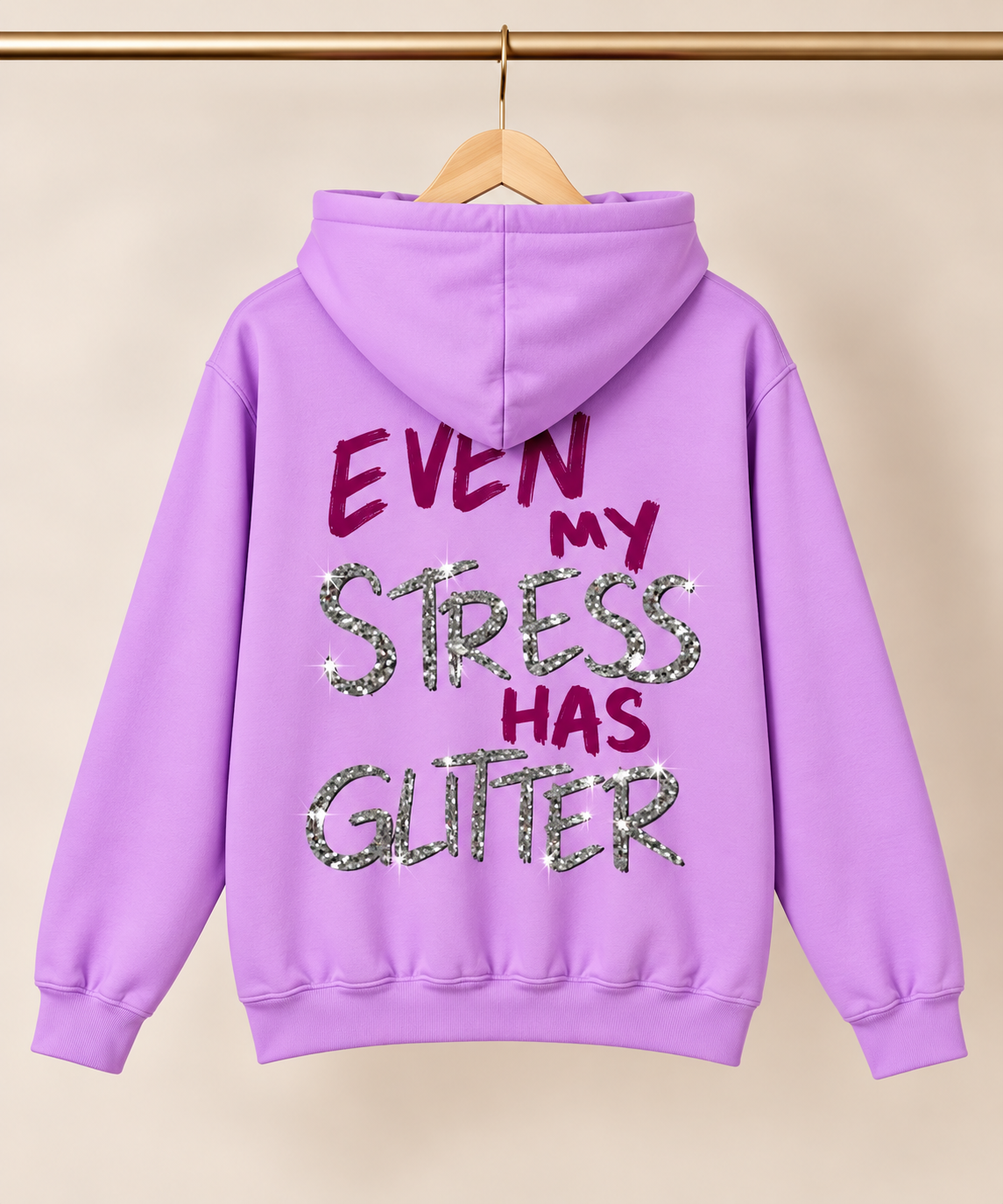 Even My Stress Has Glitter Lip Drip Hoodie - Image 5