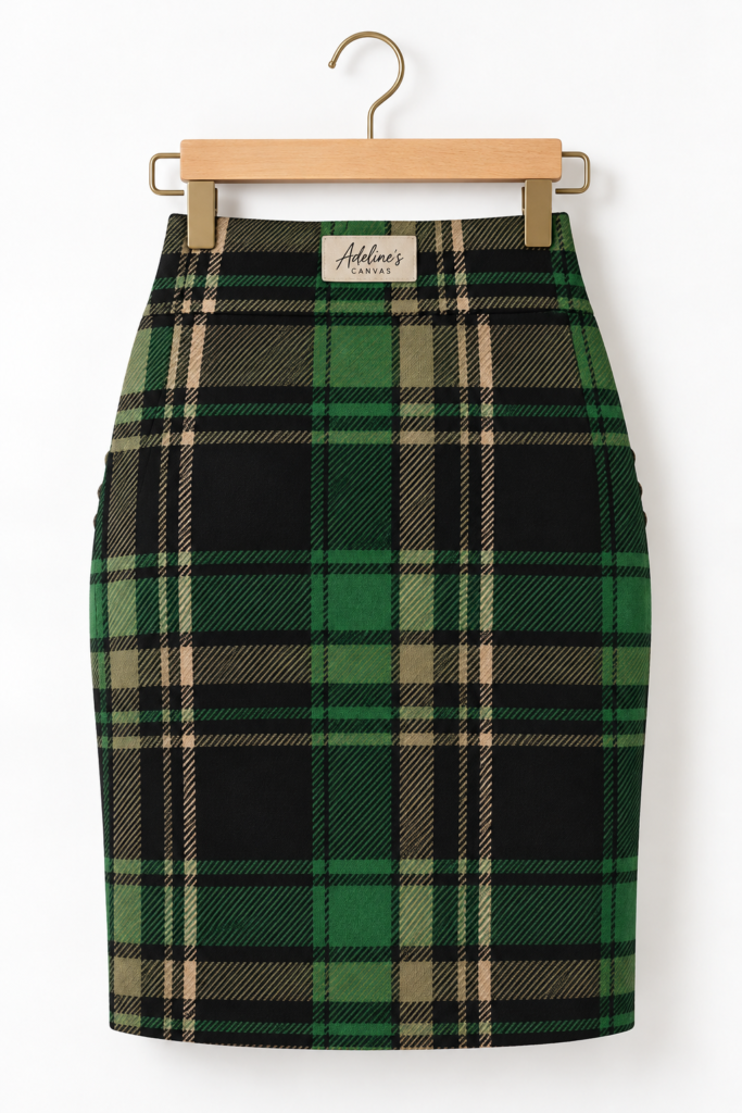 Green Tartan Plaid Pencil Skirt