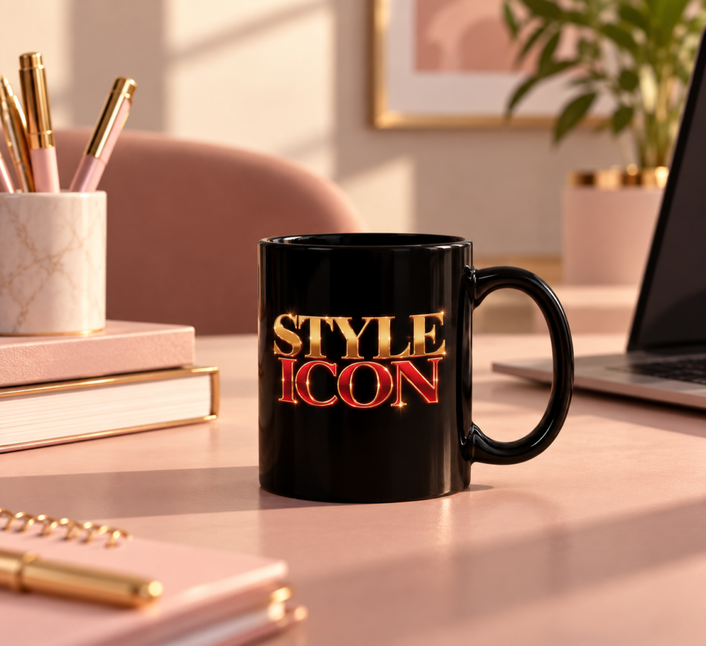 Style Icon Typography Black Mug