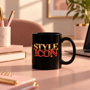 Style Icon Typography Black Mug