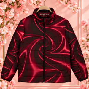 Women’s Burgundy Swirl Puffer Jacket