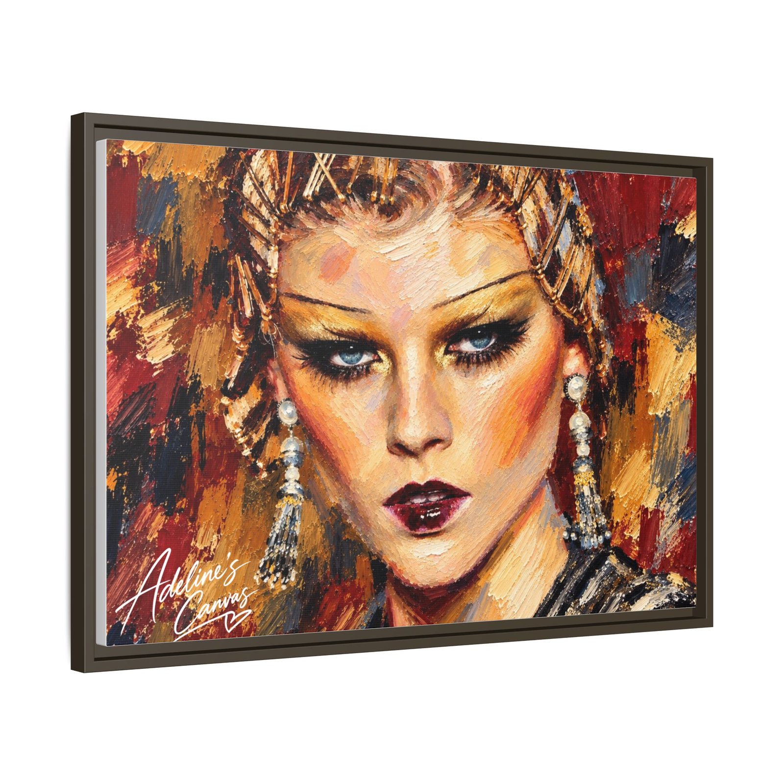 Framed Matte Canvas Art – Glamorous Woman Portrait - Image 9